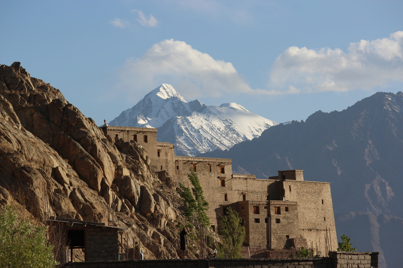 Leh Palace from the rear, with the Zanskar Range behind